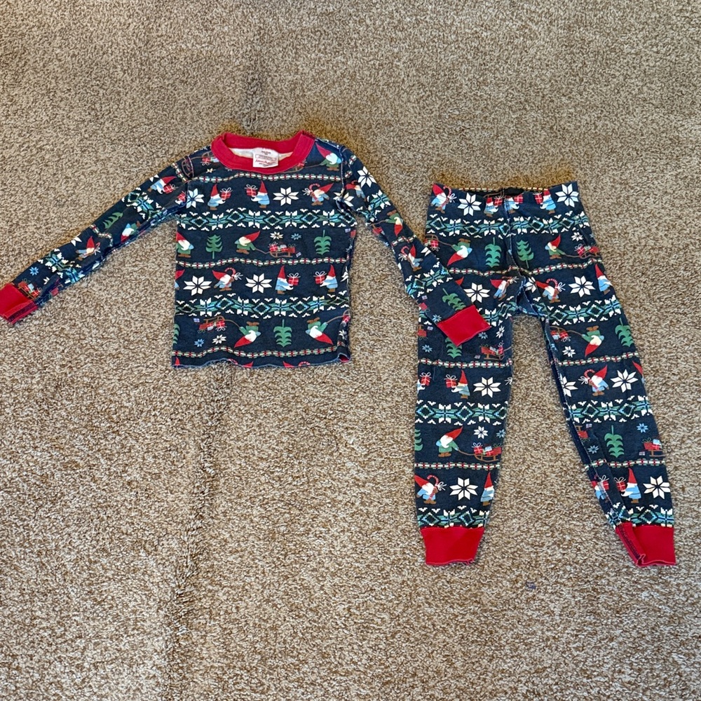 Hanna Andersson Festive Pajama Set - Red, Green, and Blue
